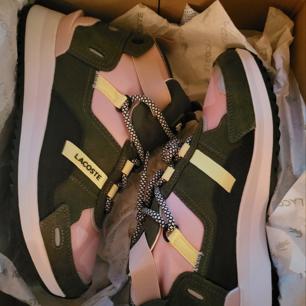 Lacoste women  sneakers pink/gray, size 9